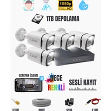 Exitcam 4'lü Ses Kayıtlı Ahd Kamera Seti 1080P Fullhd Gece Renkli + Dvr + 1tb HDD + Kablo