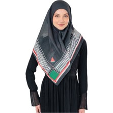 Zaytoon Eşarp Filistin Kefiye Siyah Desen Çizgisiz Kadın Şal Polyester Unisex