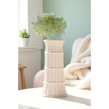 Dekoratif Plastik Bambu Desenli Vazo - 19 cm