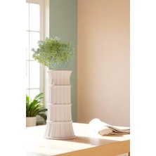 Dekoratif Plastik Bambu Desenli Vazo - 19 cm