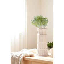 Dekoratif Plastik Bambu Desenli Vazo - 19 cm