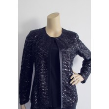 Büyük Beden 3944 Lacivert Ceket+Bluz Takım