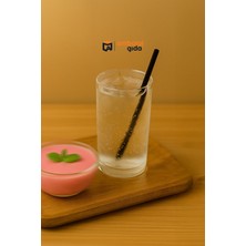 Siyah Jelatinli Frozen Pipet 24 cm - 100 Buzlu Latte Coffy Soğuk Kahve Milkshake Portakal Limonata