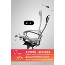 Metta Samurai Ergonomik Deri Ofis Koltuğu / Çalışma Sandalyesi - F.2.1.49 - Gri