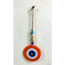Nazar Boncuğu Turuncu Balkon Süsü El Yapımı Duvar Dekorasyonu 10 cm