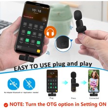 Type C USB -C iPhone Android Uyumlu Youtuber Influencer Kablosuz Wireless Bluetooth Yaka Mikrofonu