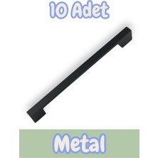 Köprü Alüminyum Metal Lüks Modern Mobilya Çekmece Mutfak Dolabı Kulpu Siyah (10 Adet)