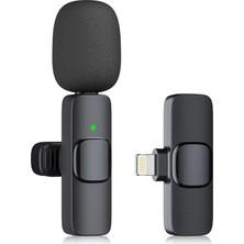 Lightning Aparatlı iPhone Uyumlu Youtuber Influencer Kablosuz Wireless Bluetooth Yaka Mikrofonu