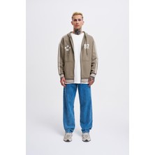 Erkek M Star Logo Haki Zip Jacket
