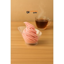 Asimetrik Tatlı Kase Kapağı 220 cc - 30 Adet Tatlı Magnolia Profiterol Tiramisu SADECE KAPAK