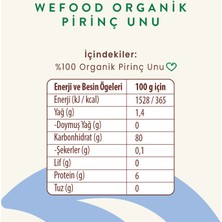 Wefood Organik Pirinç Unu 500 gr 8682392174327