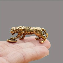 Saf Bakır Vintage Kaplan Süs Pirinç El Yapım Heykel Oda Sahne Dekor 1 Adet