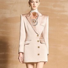 Pudra Saten Gül Broş, Yaka Iğnesi, Yaka Çiçeği