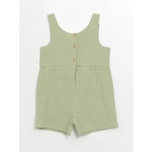 Lcw Kids Yeşil Kare Yaka Basic Kız Bebek Salopet