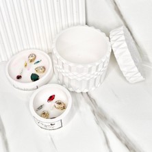 3 Lü Desenli Vazo Kristal Taşlı Özel Tasarım %100 Doğal Soya Wax Mum