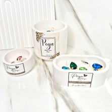 3 Lu Set Kristal Taşlı Özel Tasarım %100 Doğal Soya Wax Mum