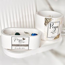 2 Li Kristal Taşlı Özel Tasarım %100 Doğal Soya Wax Mum