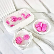 Lux Home 3 Lü Set Çiçek Bahçesi Serisi Büyük BOY,%100 Soya Wax Mum