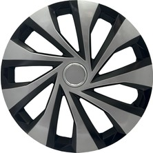 Renault Clio Symbol Megane 15" Inç Uyumlu 4 Adet 1 Takım Gri Siyah Jant Kapağı