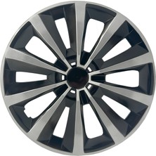 Hyundai Era Getz Tucson 15" Inç Uyumlu 4 Adet 1 Takım Gri Siyah Jant Kapağı