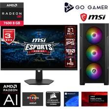 Go Gamer GA317D AMD Ryzen 5 7600 / 16GB DDR5 5600MHz / 512GB NVMe SSD / RX7600 8GB / MSI 27" 180Hz. / AMD Gaming Paket