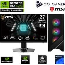 Go Gamer GA612D Amd Ryzen 5 9600X / 32GB Ddr5 6000MHZ / 1tb Nvme SSD 5000-3600MB-SN Gen4 / Rtx 5070 Ti 16GB / 240MM Sıvı Soğutma / Msı 27" 2k 180Hz. / Windows 11 Pro Masaüstü Bilgisayar