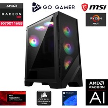 Go Gamer GA501C AMD Ryzen 5 7600X3D / 32GB DDR5 5600MHz / 1TB NVMe m.2 SSD / RX 9070 XT 16GB / 240mm Sıvı Soğutma / AMD Gaming Paket