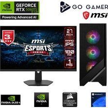 Go Gamer GA758D AMD Ryzen 7 7700 / 128GB DDR5 5200MHz / 1TB NVMe m.2 SSD / RTX 5060Ti 8GB / 240mm Sıvı Soğutma / MSI 27" 180Hz. / AMD Gaming Paket
