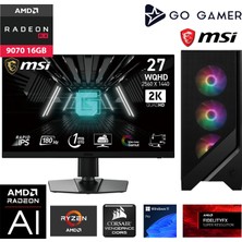 Go Gamer GA373DC AMD Ryzen 5 7600 / 64GB DDR5 5200MHz / 2TB NVMe m.2 SSD / RX 9070 16GB / MSI 27" 2K 180Hz. / AMD Gaming Paket