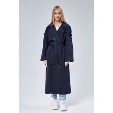 Bolivente Kadın Oversize Astarlı Uzun Trençkot