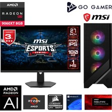 Go Gamer GA140DX AMD Ryzen 5 5600X / 16GB 3200MHz / 512GB NVMe SSD / RX9060XT 8GB / MSI 27" 180Hz. / AMD Gaming Paket