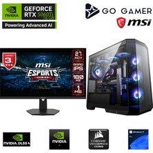 Go Gamer GA1410DP AMD Ryzen 9 7900 / 128GB DDR5 6000Mhz / 1TB NVMe m.2 SSD / RTX 5060Ti 16GB / 240mm Sıvı Soğutma / MSI 27" 180Hz. / AMD Gaming Paket