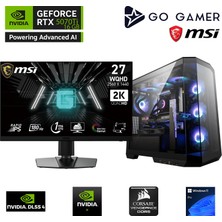 Go Gamer GA1532DP AMD Ryzen 9 7900X / 64GB DDR5 6000Mhz / 2TB NVMe m.2 SSD / RTX 5070Ti 16GB / 240mm Sıvı Soğutma / MSI 27" 2K 180Hz. / AMD Gaming Paket