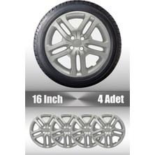 Dacia Sandero Stepway 16" Inç Uyumlu 4 Adet 1 Takım Gri Kırılmaz Jant Kapağı