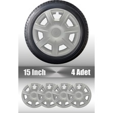 Hyundai Accent Era Elentra 15" Inç Uyumlu 4 Adet 1 Takım Gri Kırılmaz Jant Kapağı
