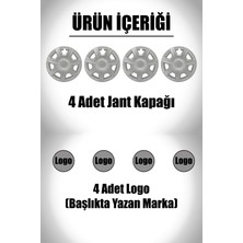 Hyundai Accent Era Elentra 15" Inç Uyumlu 4 Adet 1 Takım Gri Kırılmaz Jant Kapağı