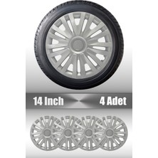Peugeot 301 306 307 14" Inç Uyumlu 4 Adet 1 Takım Gri Kırılmaz Jant Kapağı