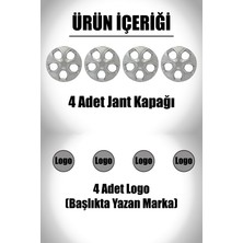 Chevrolet Lacetti Spark 14" Inç Uyumlu 4 Adet 1 Takım Gri Kırılmaz Jant Kapağı