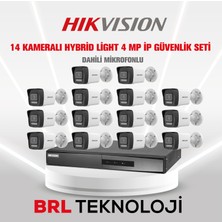 Hikvision 14 Kameralı 4 Mp Hybrid Light Ip Güvenlik Kamera Seti DS-2CD1043G2-LIUF (Dahili Mikrofonlu)