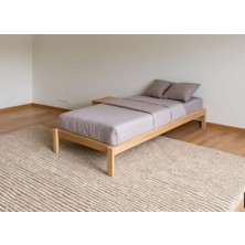 Doğal Masif Ahşap Butik Karyola Naturel Başlıksız 90X200 cm