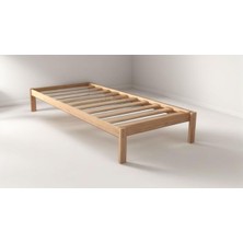 Doğal Masif Ahşap Butik Karyola Naturel Başlıksız 90X200 cm