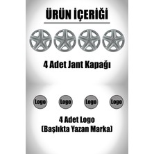 Ford Courier Connect Tourneo 16" Inç Uyumlu 4 Adet 1 Takım Gri Kırılmaz Jant Kapağı