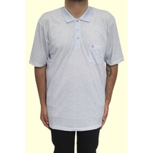 Santa Fistan Store Erkek Desenli Klasik Kesim Rahat Kalıp Tek Cepli Polo Yaka Battal T-Shirt