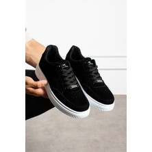 Erkek Sneaker Günlük Spor Ayakkabı Yüksek Siyah Beyaz - Rahat Tasarım Q7