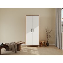 Masifmarket Aspendos 2 Kapaklı Gardırop / M.Kirazbeyaz Renk