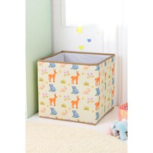 Animals Kapaksız Kutu Dolap Içi Organizer Oyuncak Eşya Çamaşır Saklama Kutusu Düzenleyici 30X30X30