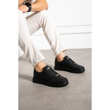 Erkek Sneaker Günlük Spor Ayakkabı Yüksek Taban Siyah- Rahat Tasarım X3