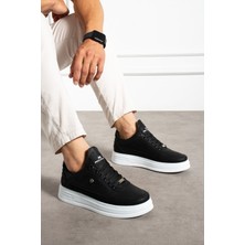 Erkek Sneaker Günlük Spor Ayakkabı Yüksek Taban Siyah Beyaz- Rahat Tasarım X7