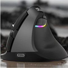 Delux Teknofaji Ergonomik Kablosuz Dikey Fare Delux Mini Şarj Edilebilir Sessiz Tıklamalı Küçük El Kullanıcıları Için