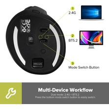 Delux Teknofaji Ergonomik Kablosuz Dikey Fare Delux Mini Şarj Edilebilir Sessiz Tıklamalı Küçük El Kullanıcıları Için